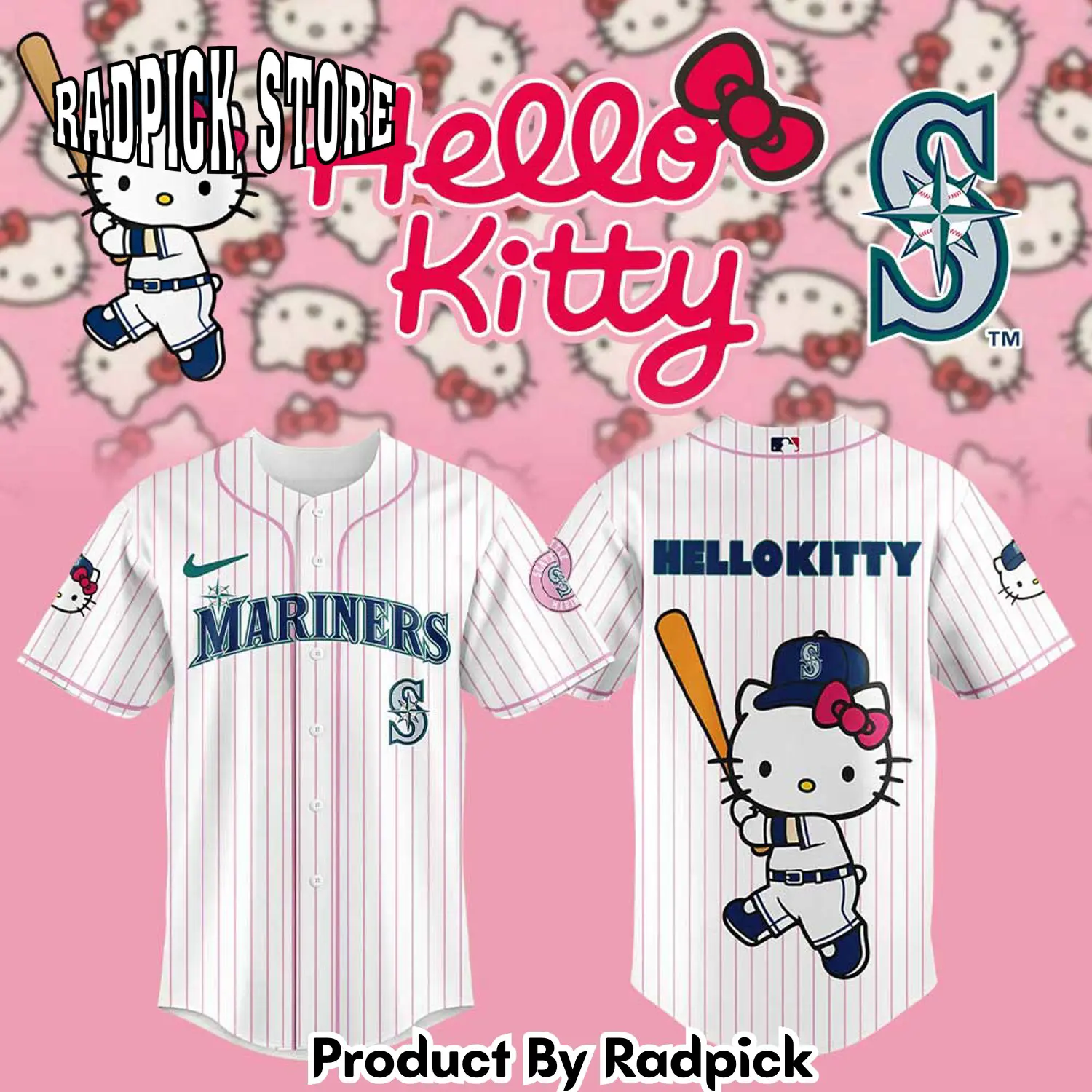 Radpick seattle mariners hello kitty limited baseball jersey rp127117